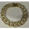 Bracelet Maillons Gourmette Doré à Ornement De Strass