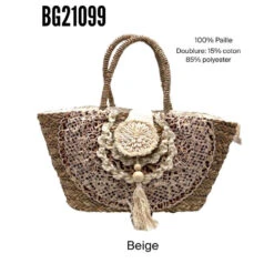 Panier Enjolivé D’ornements Avec Coquillages Et Pompon