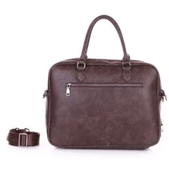 Sac Sacoche Pour Ordinateur à 2 Ouvertures Zippées Marron