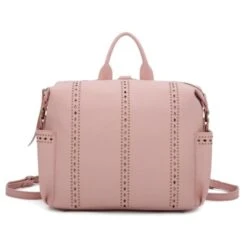 Sac à Dos Rose Avec Bandes Ajourées Et Détails De Clous