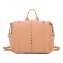 Sac à Dos Beige Avec Bandes Ajourées Et Détails De Clous