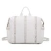 Sac à Dos Blanc Avec Bandes Ajourées Et Détails De Clous -Accessoires De Mode product 11590236hd