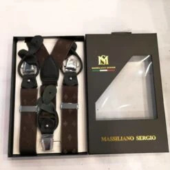 Bretelles Y Marron En Fleurs De Lys à Pinces Ou Boutons