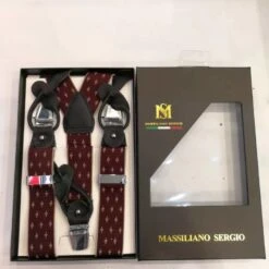 Bretelles Y Rouge Avec Micro Imprimé à Pinces Ou Boutons