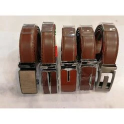 Ceinture Automatique Avec Lanière Camel En Croûte Cuir - Massiliano Sergio