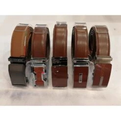 Ceinture En Croûte Cuir Automatique à Lanière Marron Clair - Massiliano Sergio