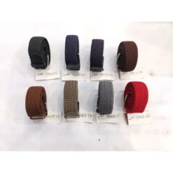 Lot De 12 Ceintures Tressée élastique De Couleur Unie