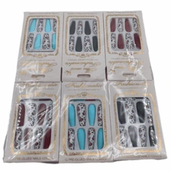 Faux Ongles En Mélange D'imprimé Léopard Et Uni Mat