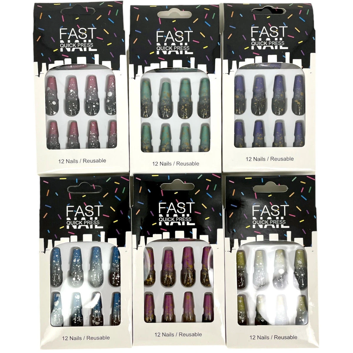 Faux Ongles En Fond Dégradé Et Tache De Peinture 3 Faux Ongles En Fond Dégradé Et Tache De Peinture