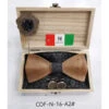 Coffret Noeud Papillon Bois + Boutons Manchette + Broche De Costume + Pochette Motif Fleuri -Accessoires De Mode product 11615879hd