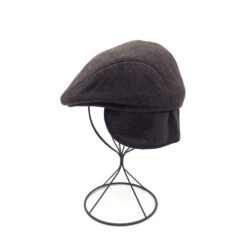 Casquette Plate Pour Homme Avec Cache-oreilles Marron