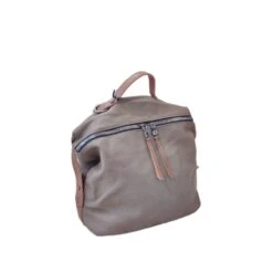 Sac à Dos Multifonction En Similicuir Zippé à Pampilles Kaki