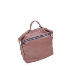 Sac à Dos Multifonction En Similicuir Zippé à Pampilles Rose