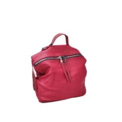 Sac à Dos Multifonction En Similicuir Zippé à Pampilles Bordeaux