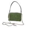Sac Pochette Scintillant Vert à Bandoulière Chainette Amovible