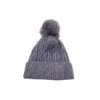 Bonnet à Motif Torsadé Et Pompon Avec Revers Gris -Accessoires De Mode product 11625194hd