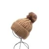 Bonnet à Motif Torsadé Et Pompon Avec Revers Taupe -Accessoires De Mode product 11625200hd