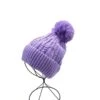 Bonnet à Motif Torsadé Et Pompon Avec Revers Violet -Accessoires De Mode product 11625206hd