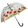 Parapluie Cloche Transparent Liseré Fleur Coquelicot -Accessoires De Mode product 11625491hd