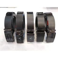 Ceinture En Similicuir Noir Avec Boucle Automatique