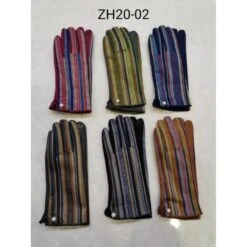 Jolis Gants Avec Motif Rayures Et Perle Sur Le Côte