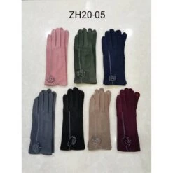 Gants à Decor Zig Zag Et Fleur Sur Le Dos Coloris MIX