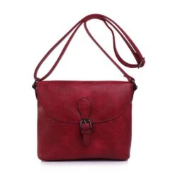 Sac En Bandoulière Similicuir Framboise à Fermoir Boucle Métal