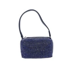 Mini Sac Fourre-tout En Cristaux Façon Diamants Bleu