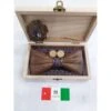 Coffret Nœud Papillon Bois + Pochette Imprimé à Fleurs + Boutons Manchette Et Broche
