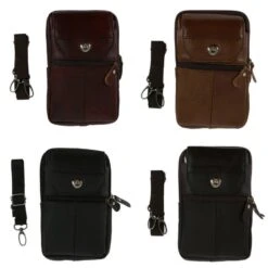 Assortiment Pochette De Ceinture En Cuir à Plusieurs Poches