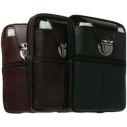 Pochette Ceinture En Cuir Vintage Zippée De Rabat En Tuck