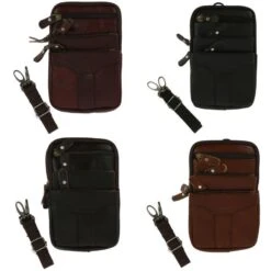 Pochette En Cuir à Accroche Pour Ceinture Et Multipoches