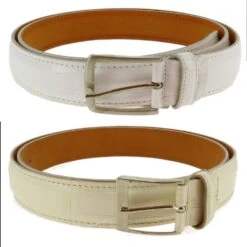 Ceinture Boucle Ardillon 100% Cuir Embossé Croco