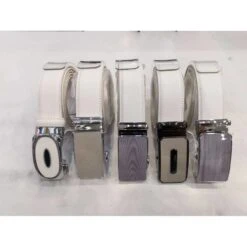 Ceinture En Cuir Blanc Avec Boucle Automatique Fantaisie