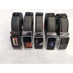 Ceinture Automatique En Vrai Cuir Noir Largeur 3,50 Cm