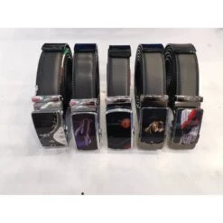 Ceinture Croûte De Cuir Mélangé Avec Boucle Automatique