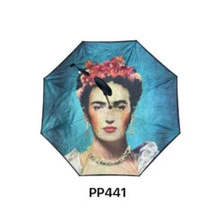 Parapluie Ouverture Inversée Imprimé Portrait Frida Kahlo