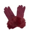 Gants Tactiles Avec Poignet Fausse Fourrure Bordeaux -Accessoires De Mode product 11669839hd