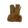 Gants Tactiles Avec Poignet Fausse Fourrure Camel -Accessoires De Mode product 11669842hd