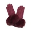 Gants Tactiles Avec Poignet Fausse Fourrure Prune -Accessoires De Mode product 11669848hd