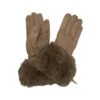Gants Tactiles Avec Poignet Fausse Fourrure Taupe -Accessoires De Mode product 11669849hd