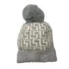 Bonnet Douillet Agrémenté Pompon Gris Et Motif Grec 1 Bonnet Douillet Agrémenté Pompon Gris Et Motif Grec -Accessoires De Mode product 11670732hd