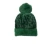 Bonnet Douillet Agrémenté Pompon Vert Et Motif Grec -Accessoires De Mode product 11670740hd