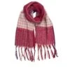 Écharpe Fuchsia En Laine Mélangée à Carreaux Et Franges -Accessoires De Mode product 11671441hd