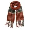 Écharpe Brique En Laine Mélangée à Carreaux Et Franges -Accessoires De Mode product 11671447hd