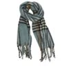Écharpe Bleu Clair En Laine Mélangée à Carreaux Et Franges -Accessoires De Mode product 11671450hd