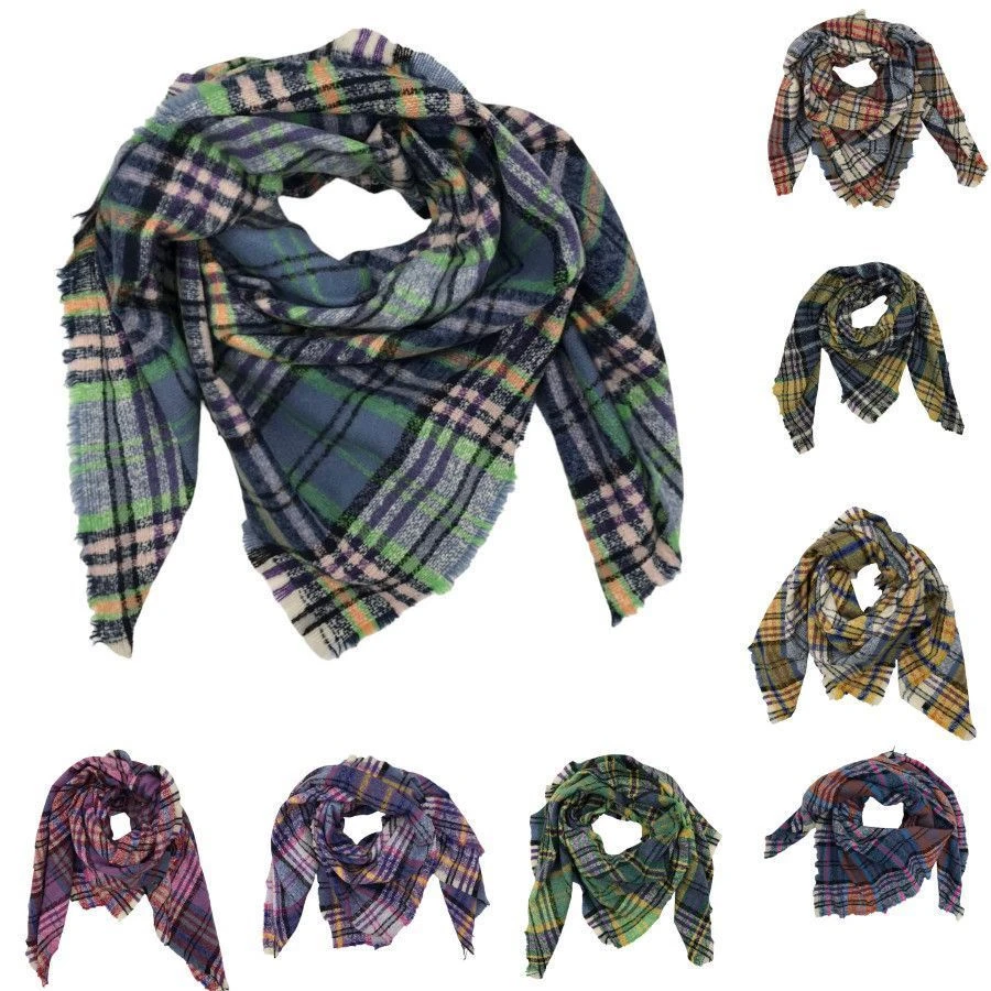 Assortiment écharpe En Motif Carreaux Multicolores 3 Assortiment écharpe En Motif Carreaux Multicolores