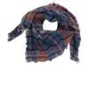 Écharpe Bleu Marine En Motif Carreaux Multicolores