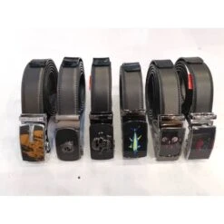 Ceinture Automatique Plaque Noir à Motif En Vrai Cuir