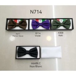 Noeud Papillon Classique Fait En Polyester Et Soie Unicolore